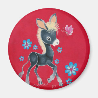 Imán Burro De Bebé Con Flores
