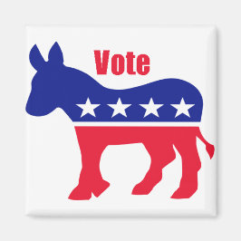 Imán Burro democrático con el pie de foto: ¡VOTA!