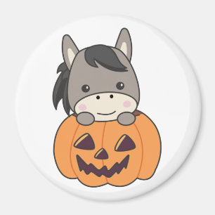 Imán Burro En Calabaza Dulce Burro Feliz Halloween Mag