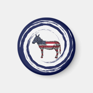 Imán Burro Patriótico Rojo Blanco Azul
