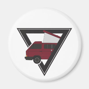 Imán bus maroon triangular