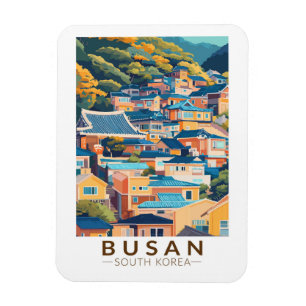 Imán Busan Gamcheon Culture Village Viaje Arte Vintage
