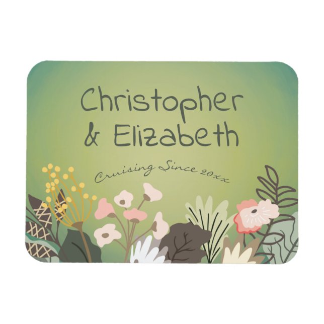 Imán Buscador de puertas para cruceros Floral Green Mon (Horizontal)