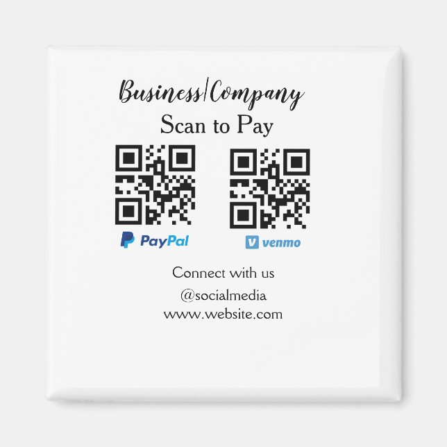 Imán Buscar para pagar q r código paypal venmo agregar  (Frente)