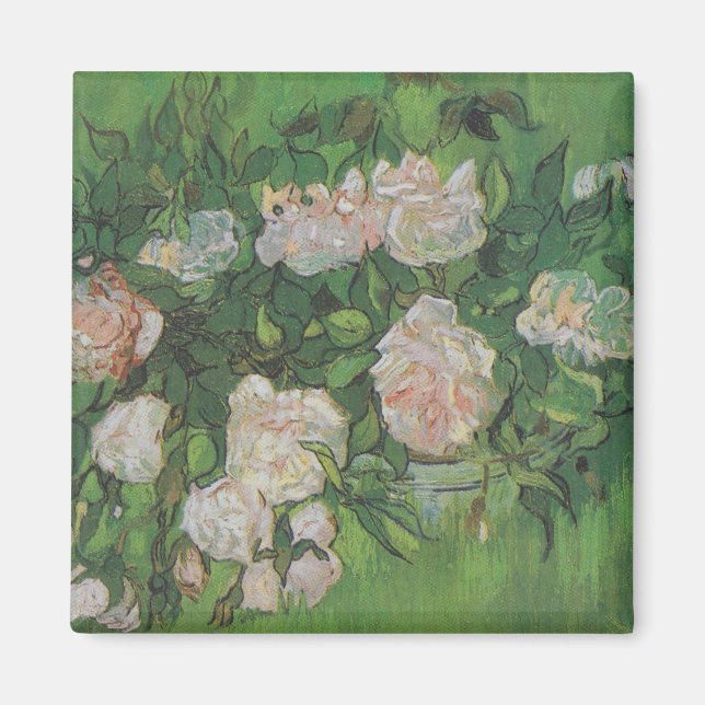 Imán Bush Rosa por Vincent Van Gogh (Frente)