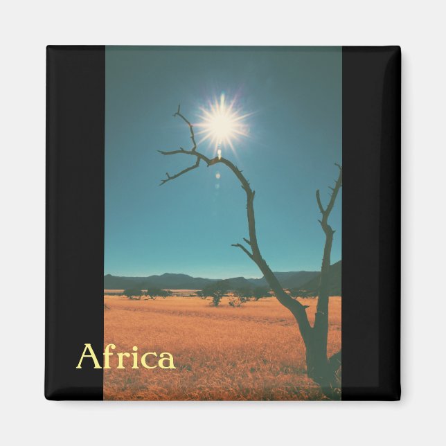 Imán Bush Savannah Landscape Africa Tree Magnet (Frente)