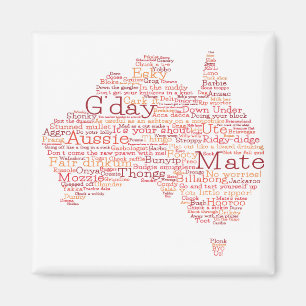 Imán Bushfire Edición Especial Mapa de argot australian