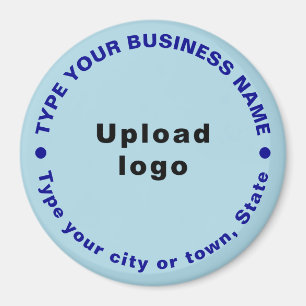 Imán Business Brand Light Blue Round Shape Magnet
