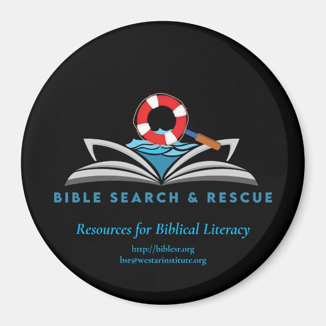 Imán Búsqueda y rescate de la Biblia — Magnet de círcul (Frente)