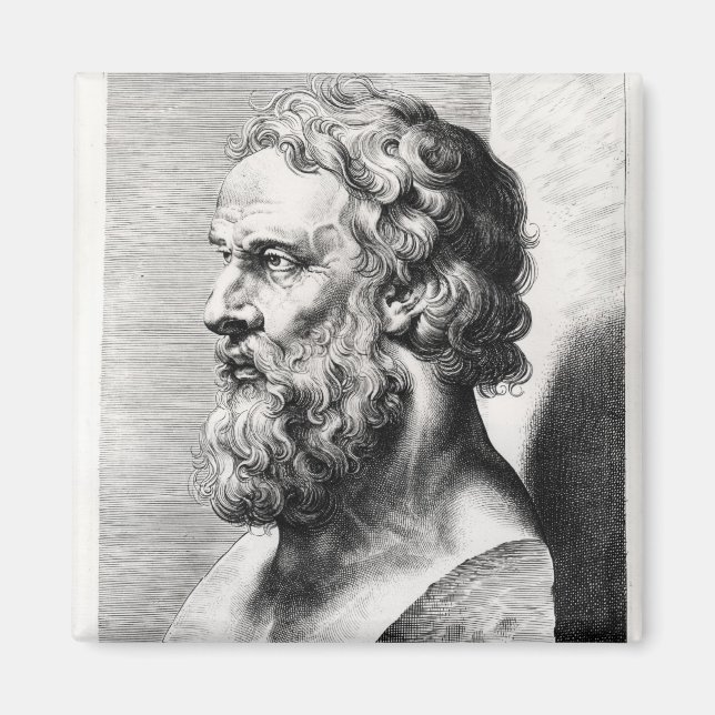 Imán Busto de Platón grabado por Lucas Emil (Frente)
