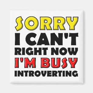 Imán Busy Introvertido Funny Fridge Magnet Refrigerador