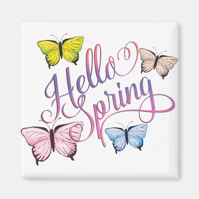 Imán Butfly Hello Spring (Frente)