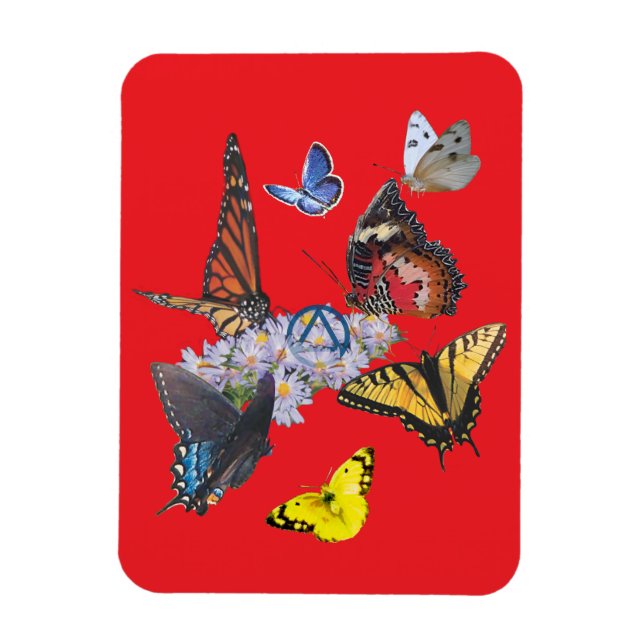 Imán butterflies sobriety symbol rectangle magnet (Vertical)