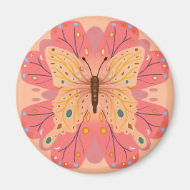 Imán Butterfly Birthday Peach and Pink