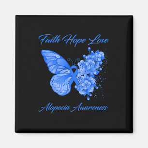 Imán Butterfly Faith Hope Love Alopecia Conciencia