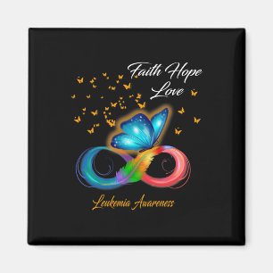 Imán Butterfly Faith Hope Love Leukemia Awareness