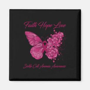 Imán Butterfly Faith Hope Love Sickle Cell Anemia Aware