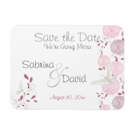 Imán Butterfly Pink Chrysanthemums Save the Date