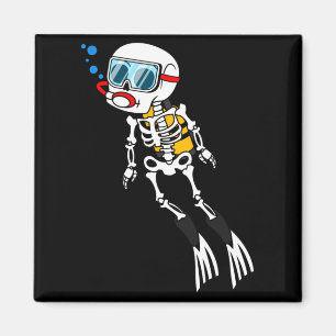 Imán Buzo Esqueleto Halloween Buceo Subacuático