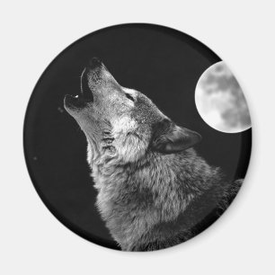 Imán BW Wolf Howling en la Luna