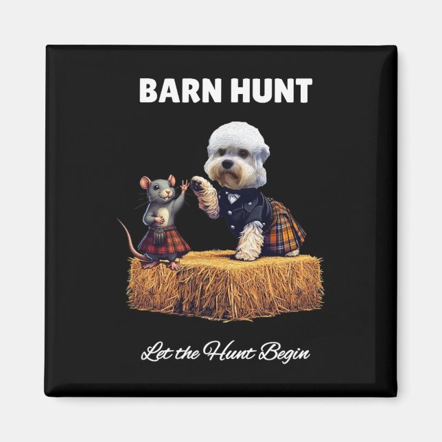 Imán Byrn Hunt Lover - Rat Cute Y Dandie Dinmont Dog (Frente)