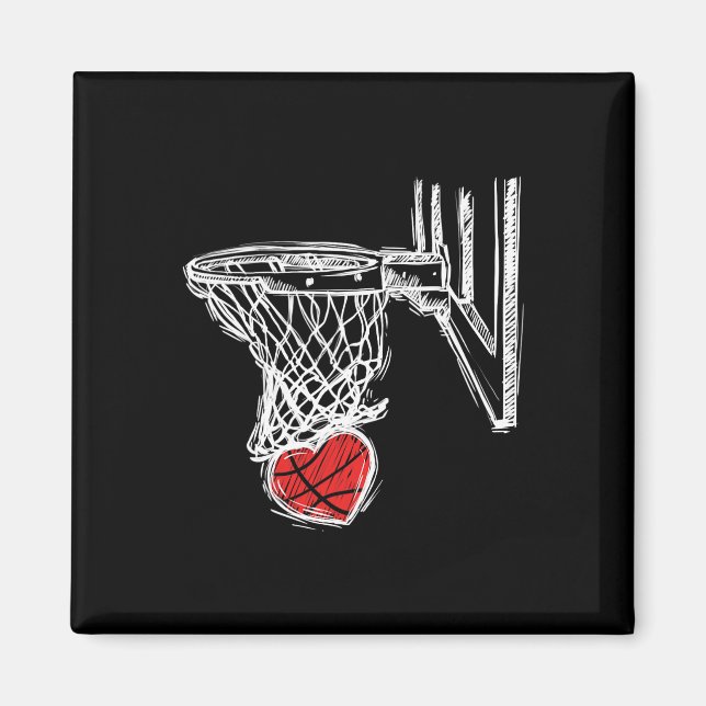 Imán Bysketbyll Día de San Valentín Love Heart Hoops Ro (Frente)