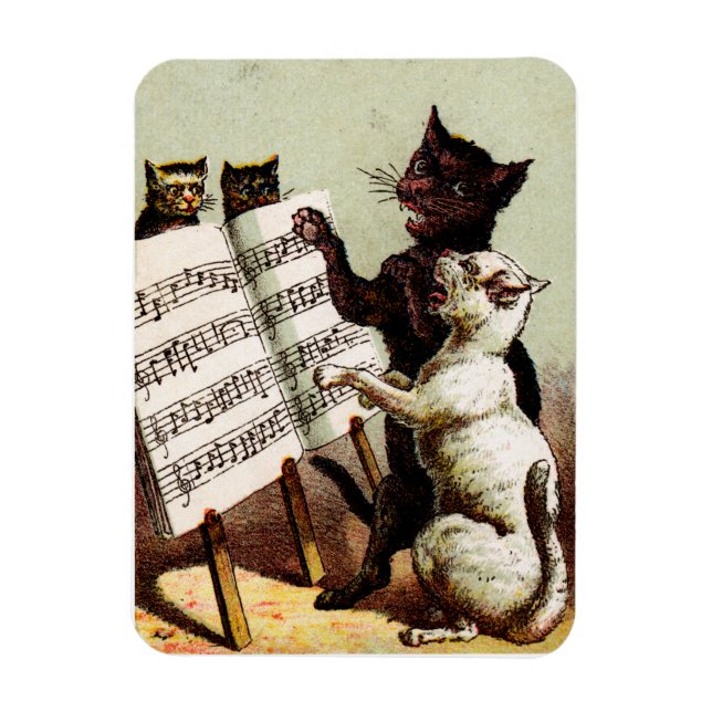 Imán C. 19. Cantando gatos (Vertical)