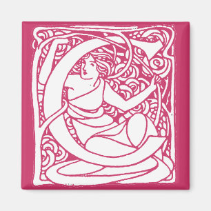 Imán C-Art Nouveau Lady Intitial