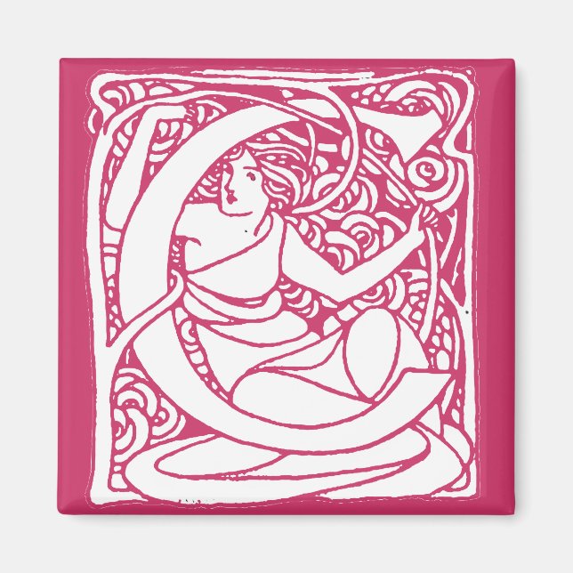 Imán C-Art Nouveau Lady Intitial (Frente)