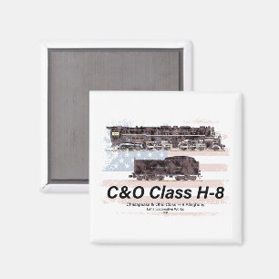 Imán C&O Clase H-8 Locomotora Allegheny - bandera ameri