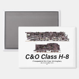 Imán C&O Class H-8 Allegheny Steam Locomotive Profile