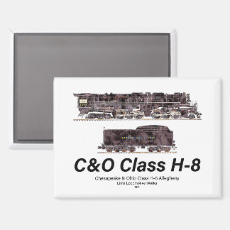 Imán C&O Class H-8 Allegheny Steam Locomotive Profile