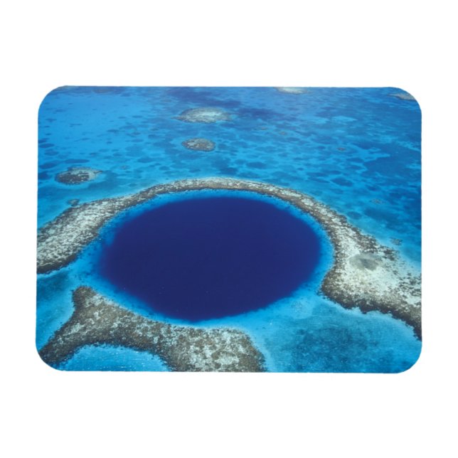 Imán CA, Belice. Vista aérea de Blue Hole (diámetro (Horizontal)
