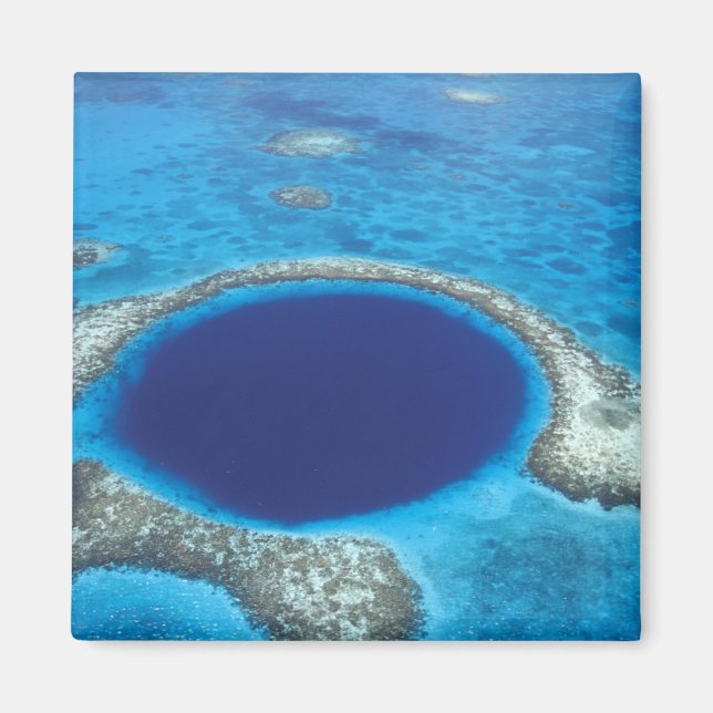 Imán CA, Belice. Vista aérea de Blue Hole (diámetro (Frente)