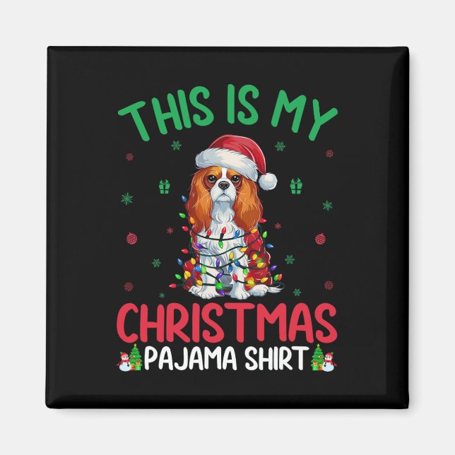 Imán Caballero de navidad feo Rey Charles Spaniel Perro (Frente)