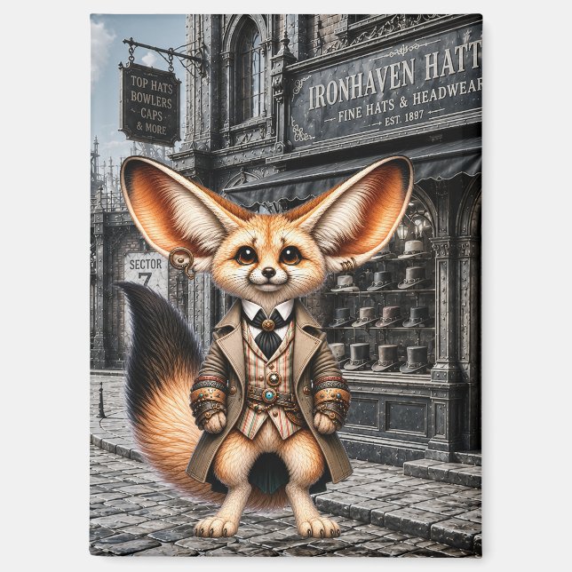 Imán Caballero Fennec Fox Steampunk en la tienda de som (Anverso)