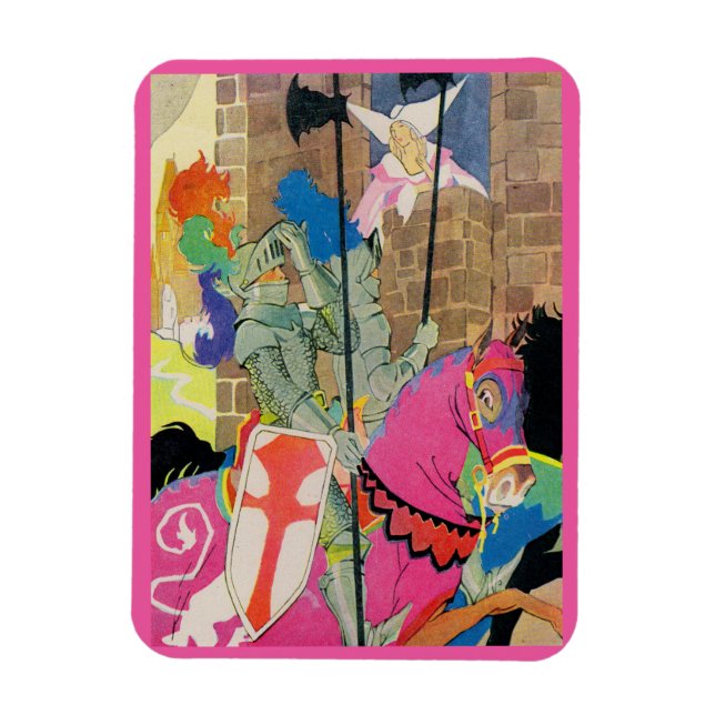 Imán caballero medieval a caballo (Vertical)