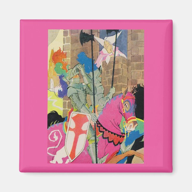 Imán caballero medieval a caballo (Frente)