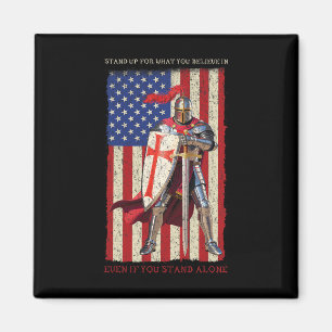 Imán Caballero Templario Cruzado Bandera Americana Medi