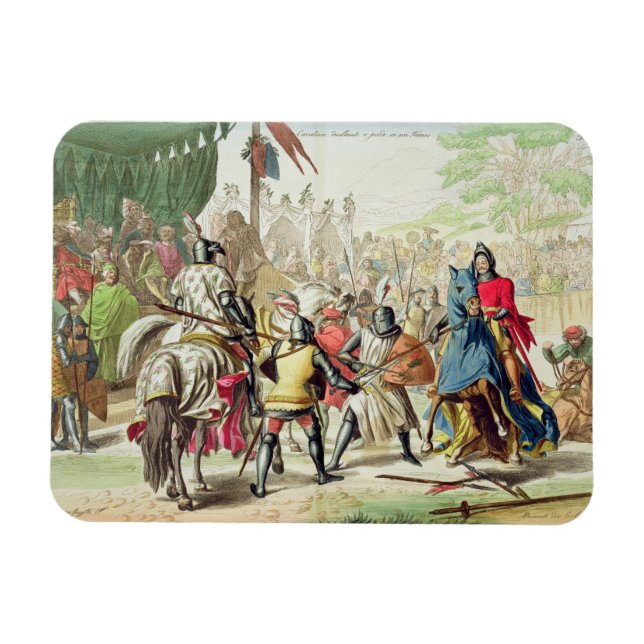 Imán Caballeros dudando a pie en un torneo, plato 1 (Horizontal)