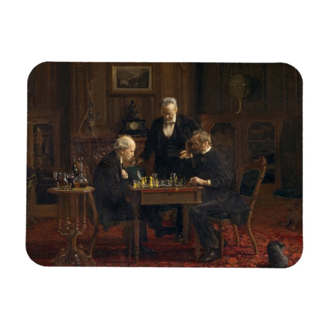 Imán Caballeros jugando al ajedrez (Thomas Eakins) (Horizontal)