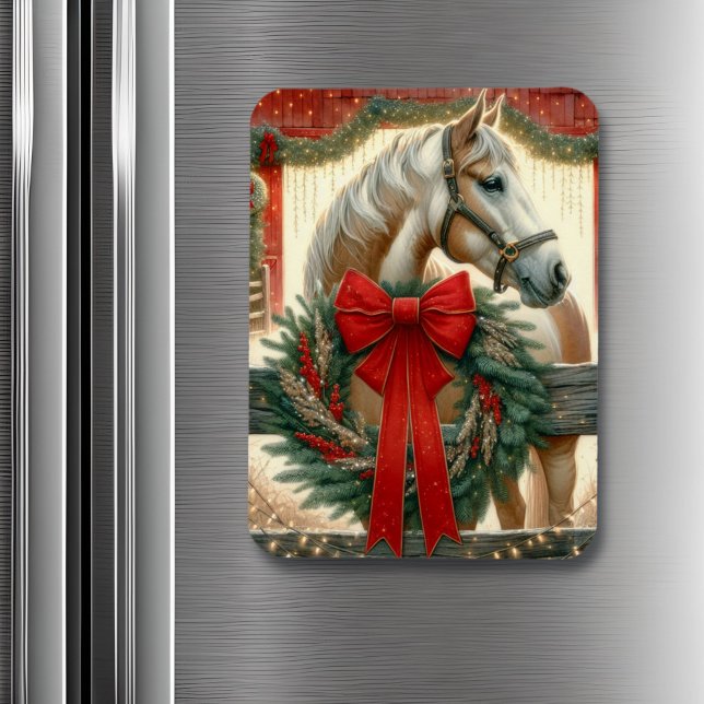Imán Caballo acuarela y Navidades de granjas festivas (Subido por el creador)