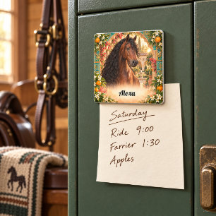 Imán Caballo Andaluz Bay Personalizado Naranja Español 