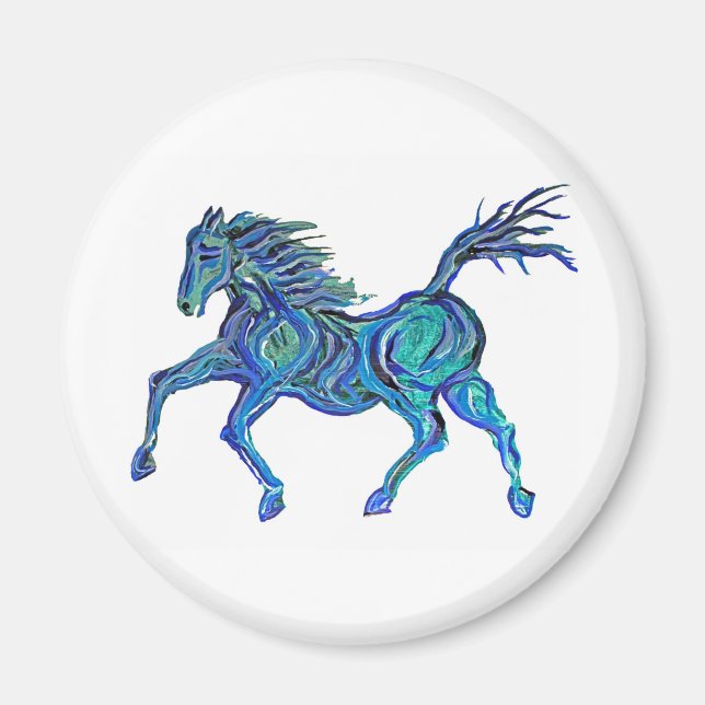 Imán Caballo azul pintado (Frente)