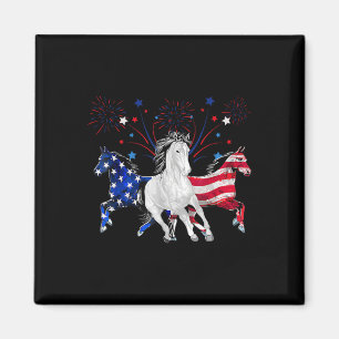 Imán Caballo Bandera Americana Patriótica 4 De Julio