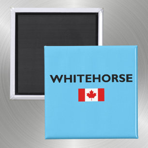 Imán Caballo blanco Canadá Bandera canadiense color cla