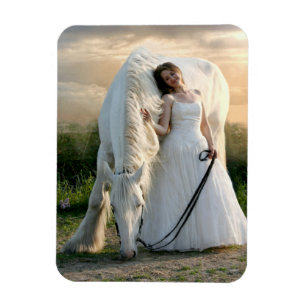Imán Caballo blanco con novia
