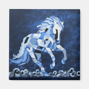 Imán Caballo blanco en el claro de luna