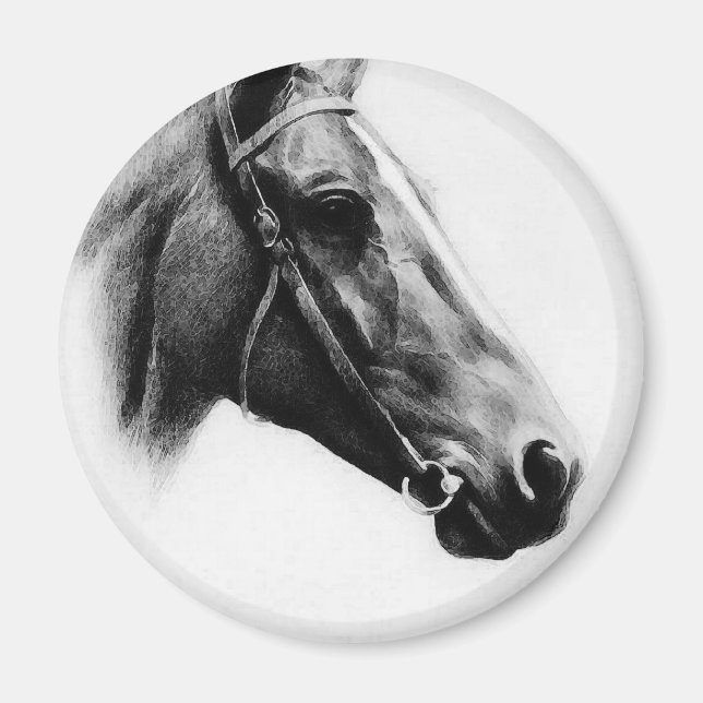 Imán Caballo blanco y negro (Frente)