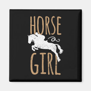 Imán Caballo Chica Camisas Cute Caballo Montando y Camp